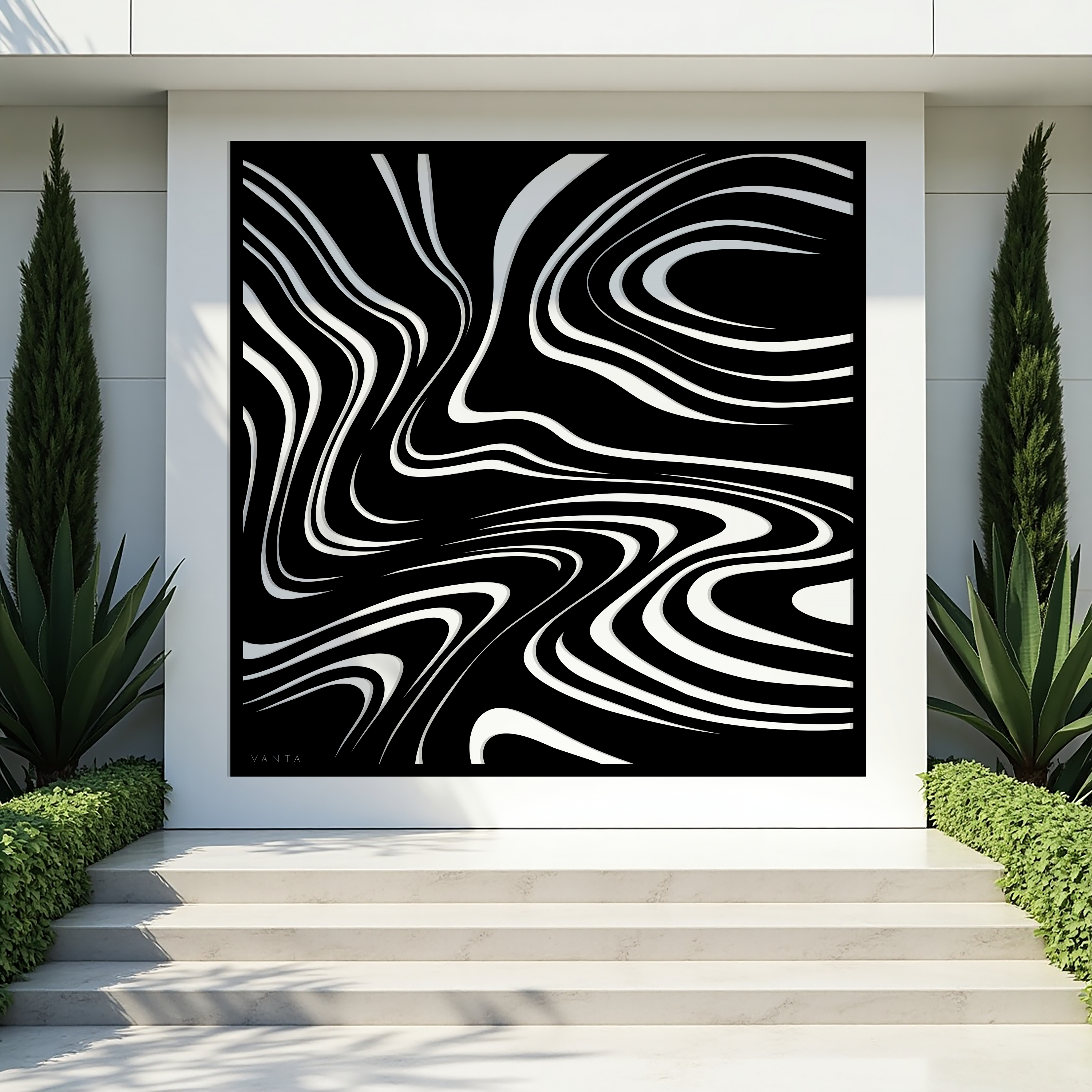 Fluidity Square Metal Panel