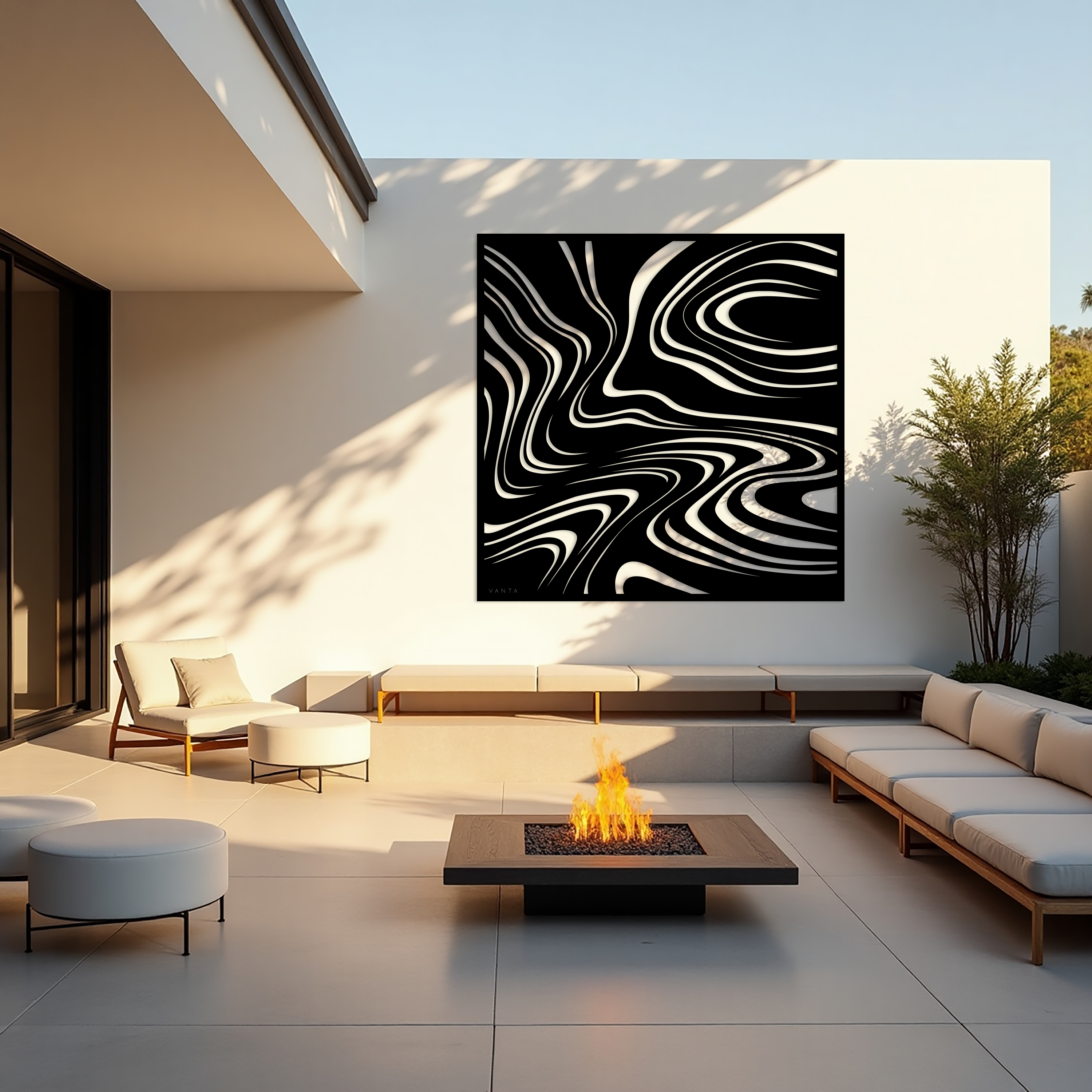 Fluidity Square Metal Panel