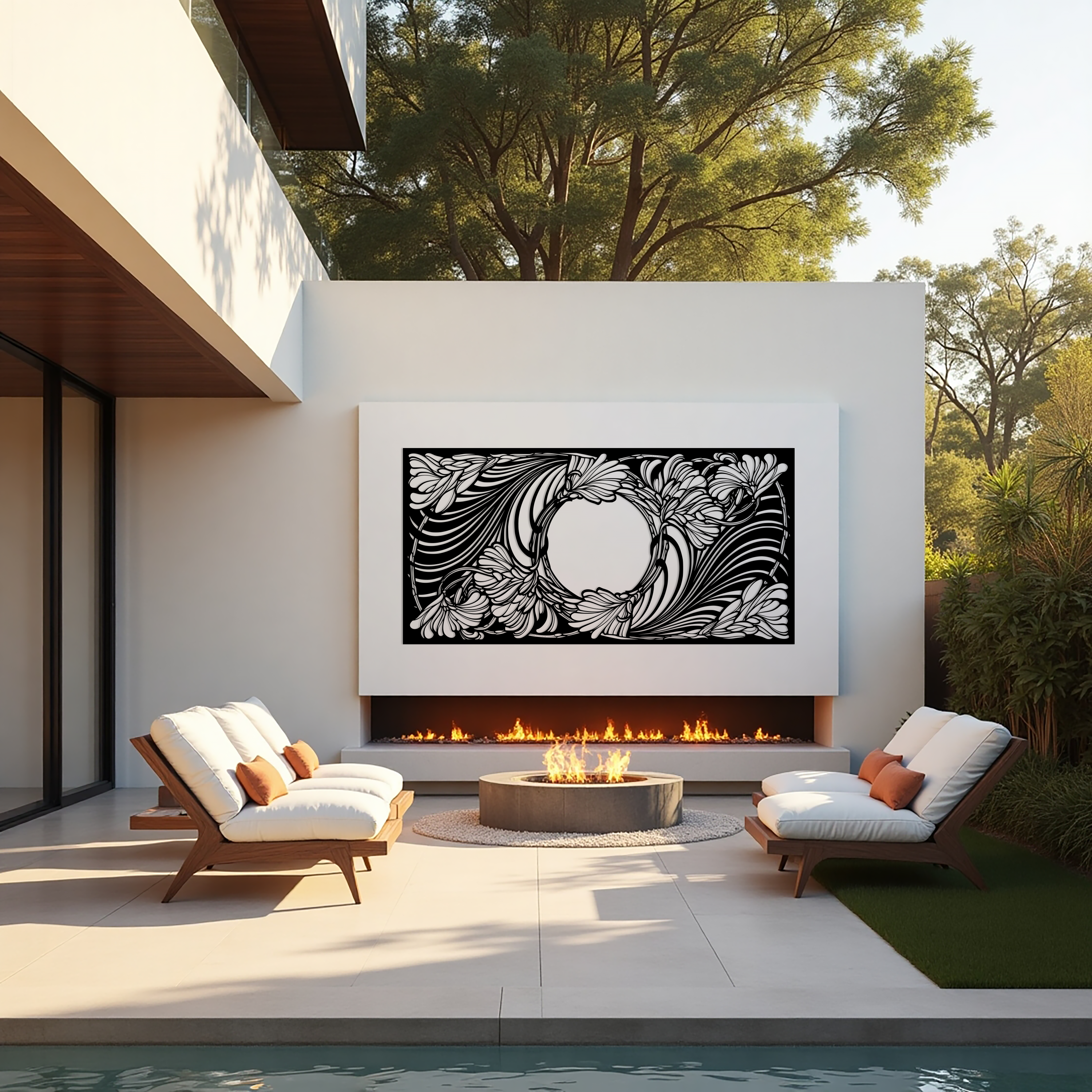 Ginkgo Circle Metal Panel