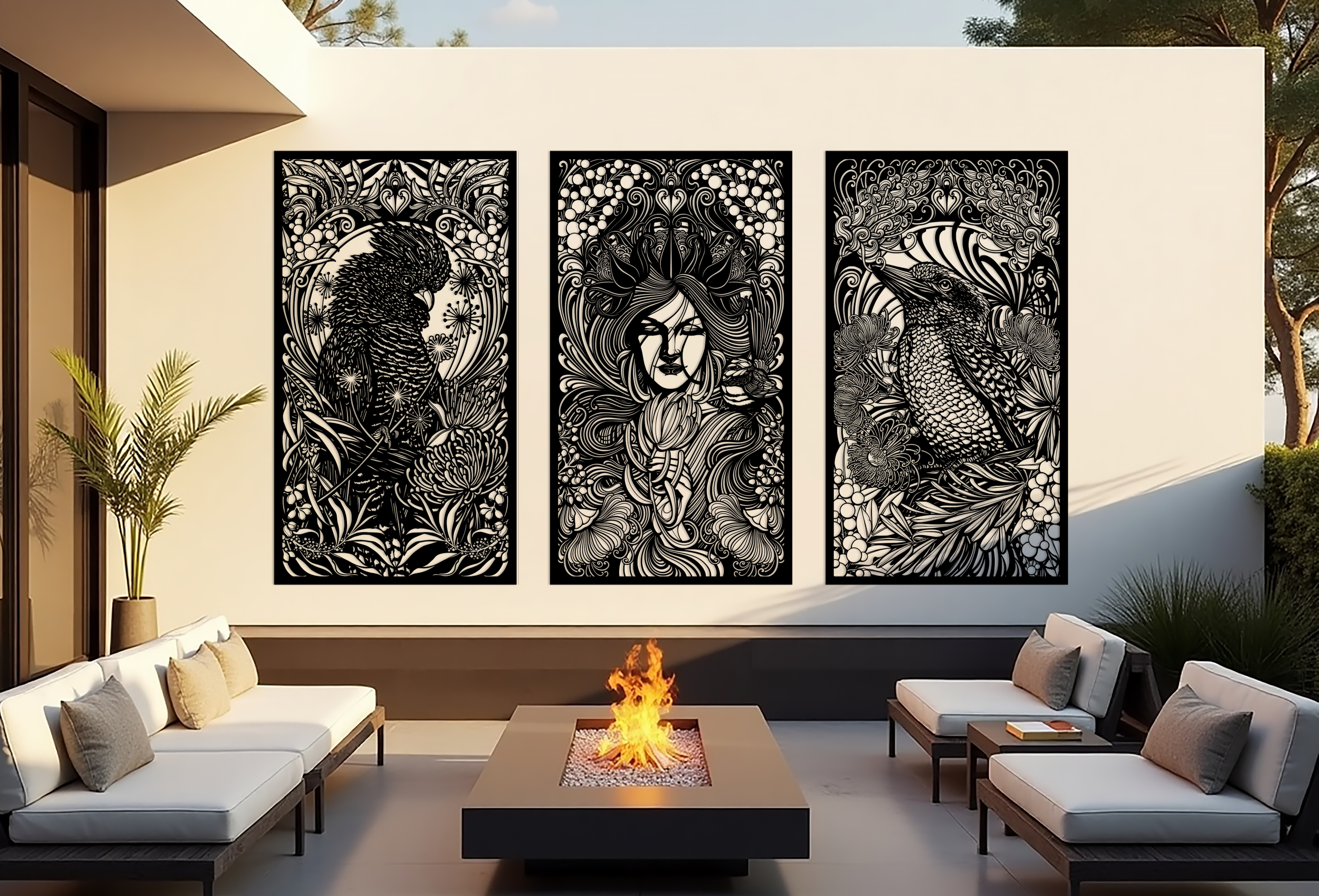 Australian Natives Triptych